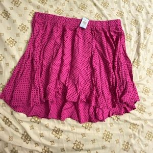 Pink polka dot skirt plus size